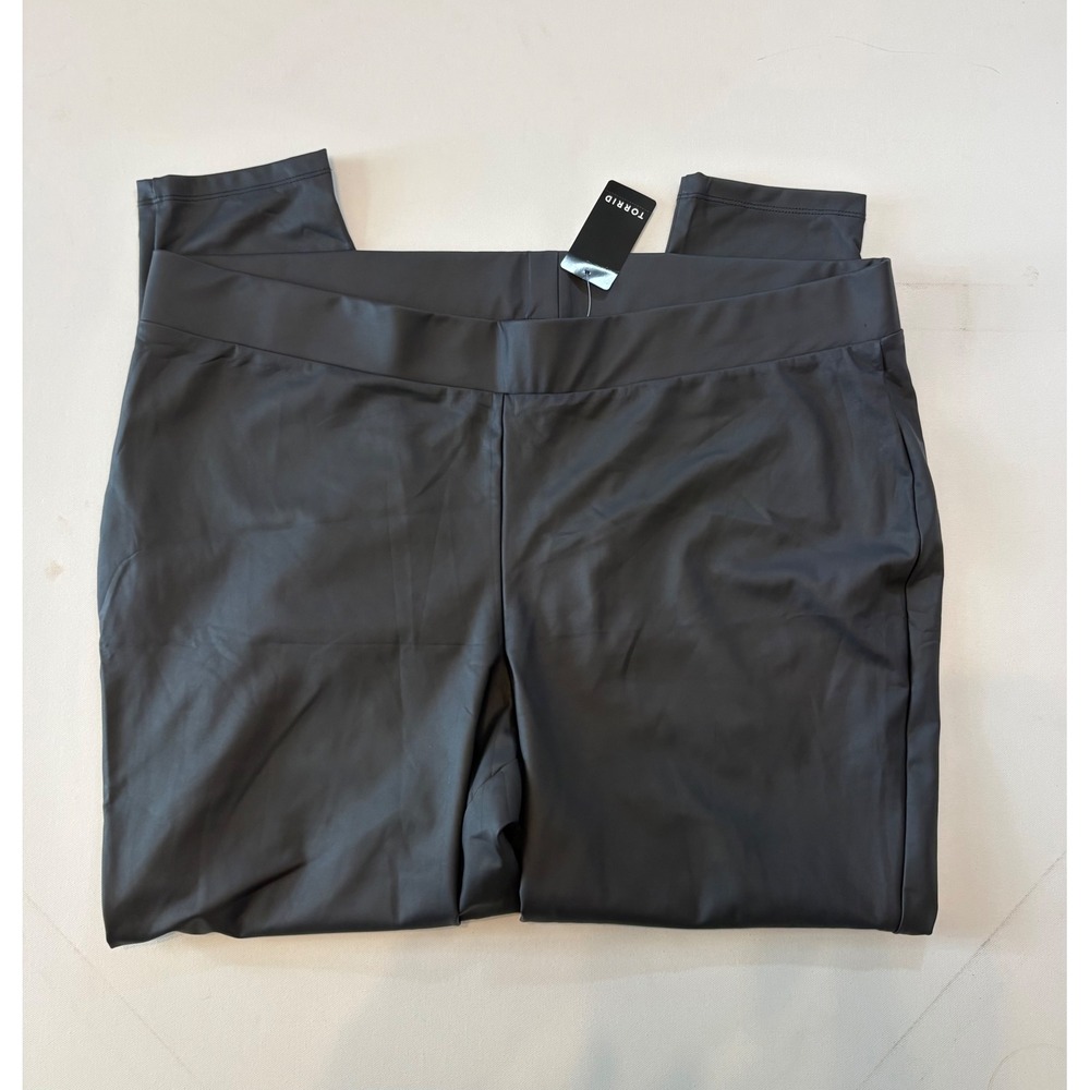 NWT Torrid Faux Leather Gunmetal Gray Leggings Size 3X (22-24)